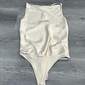 Abercrombie and Fitch satin cream colored tank top bodysuit